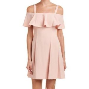 Eliza J Cold Shoulder Ruffle Flare Dress